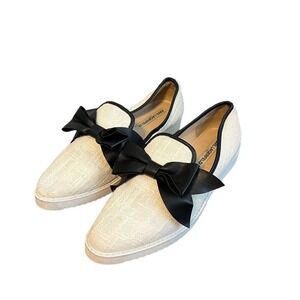 Karl Lagerfeld Woman’s Loafer W/Black Bow Sz 10M Casual Classic Slip On Shoes